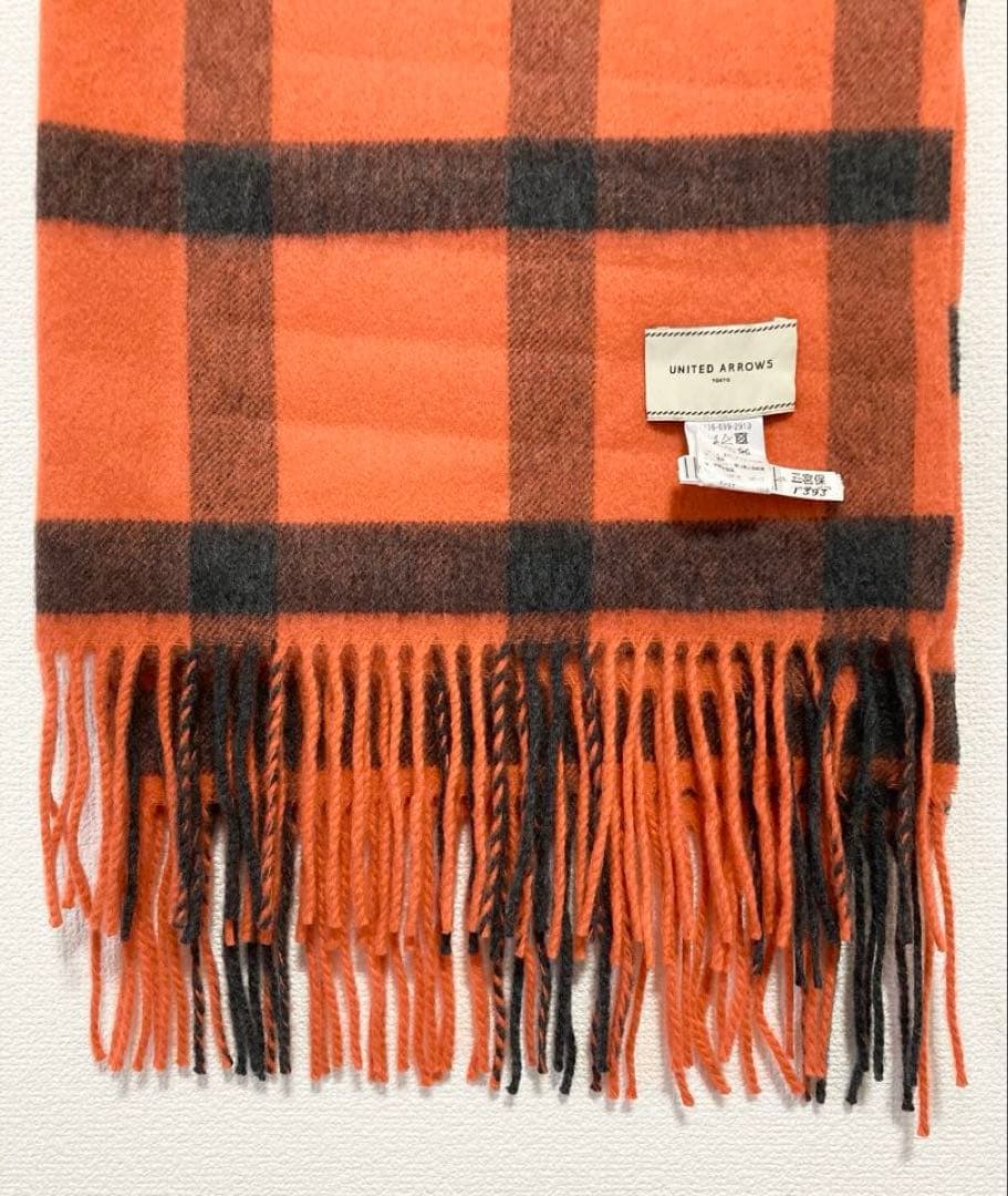 美品★カシミヤ100% ストール チェックUNITED ARROWS¥29700
