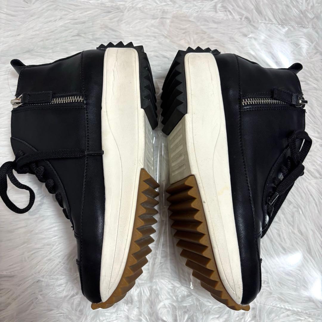 ビアズリー 厚底 レースアップシューズ　ブラック　23.5