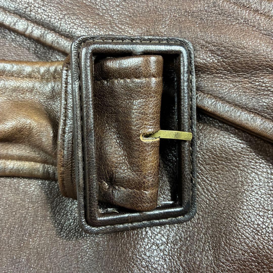 美品✨ラルフローレン ラムレザー ダブルライダース ジャケット ベルト付