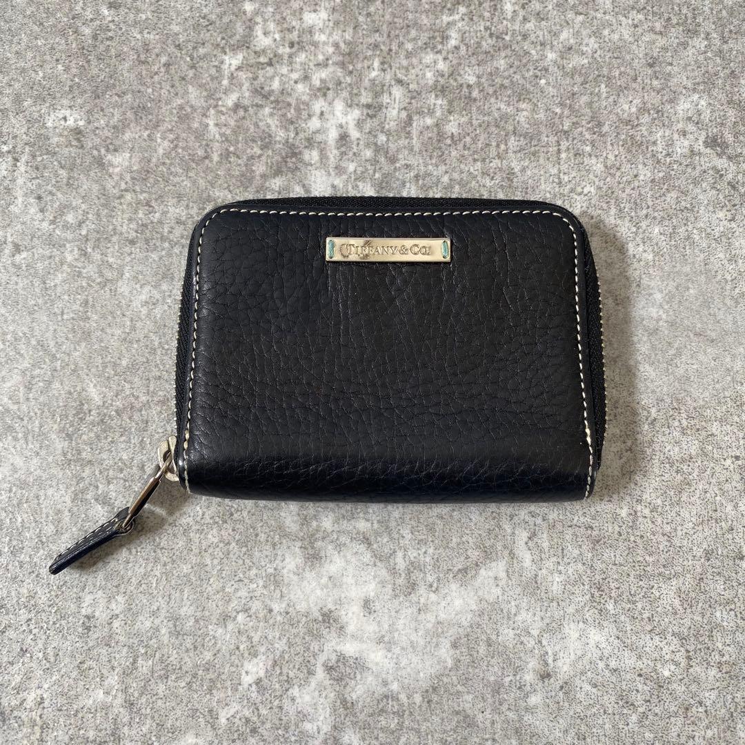 美品　Tiffany ティファニー　ジッピーケース 　レザー　ブラック　黒