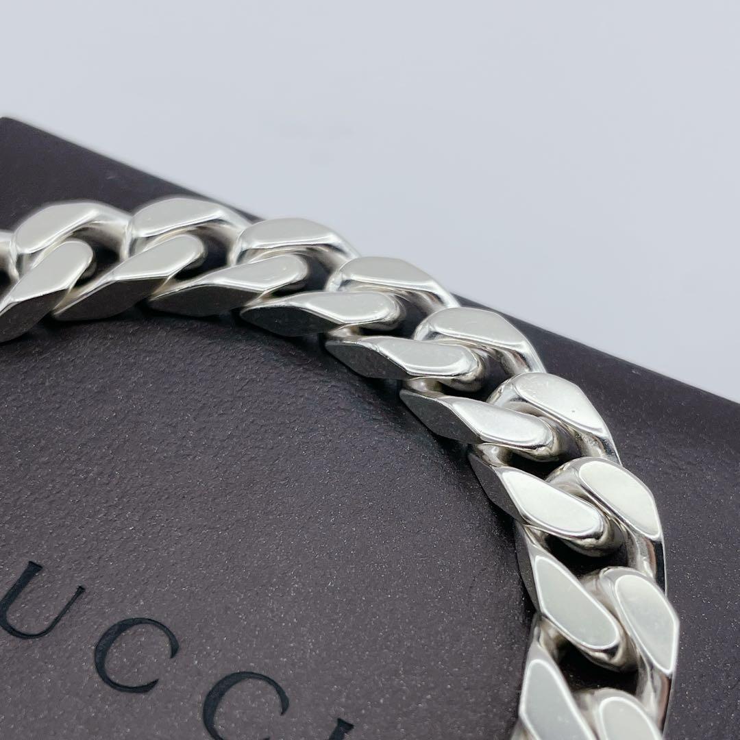 GUCCI ブレスレット　喜平　プレート　シルバー925 グッチ　18号