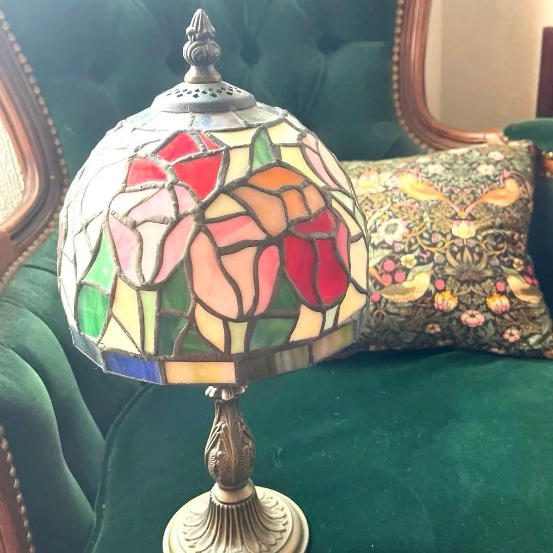 ステンドグラスランプ 電気スタンド アンティークランプ