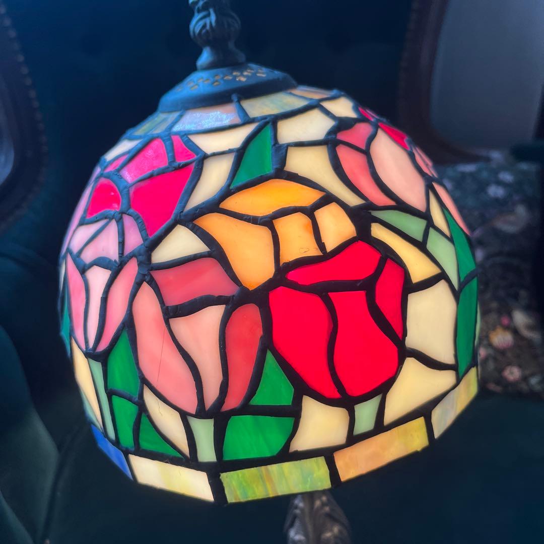 ステンドグラスランプ 電気スタンド アンティークランプ
