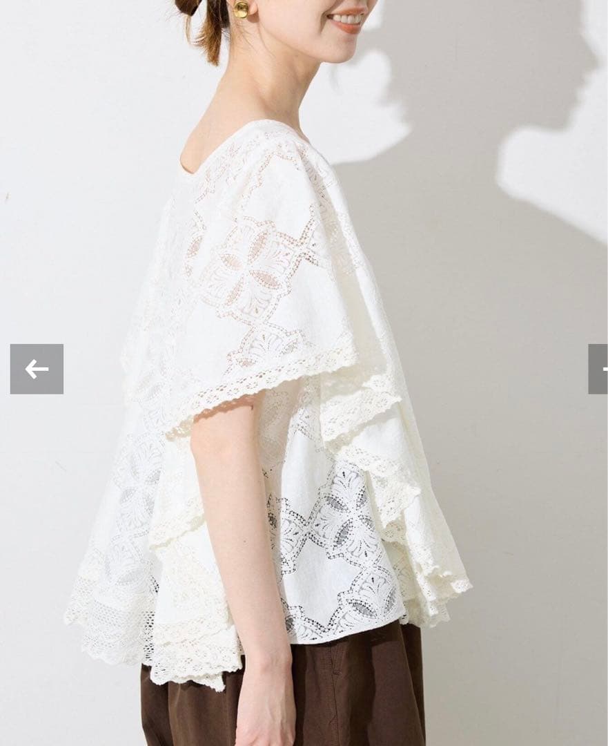 今期⭐︎SLOBE IENA レースフリルVネックブラウス