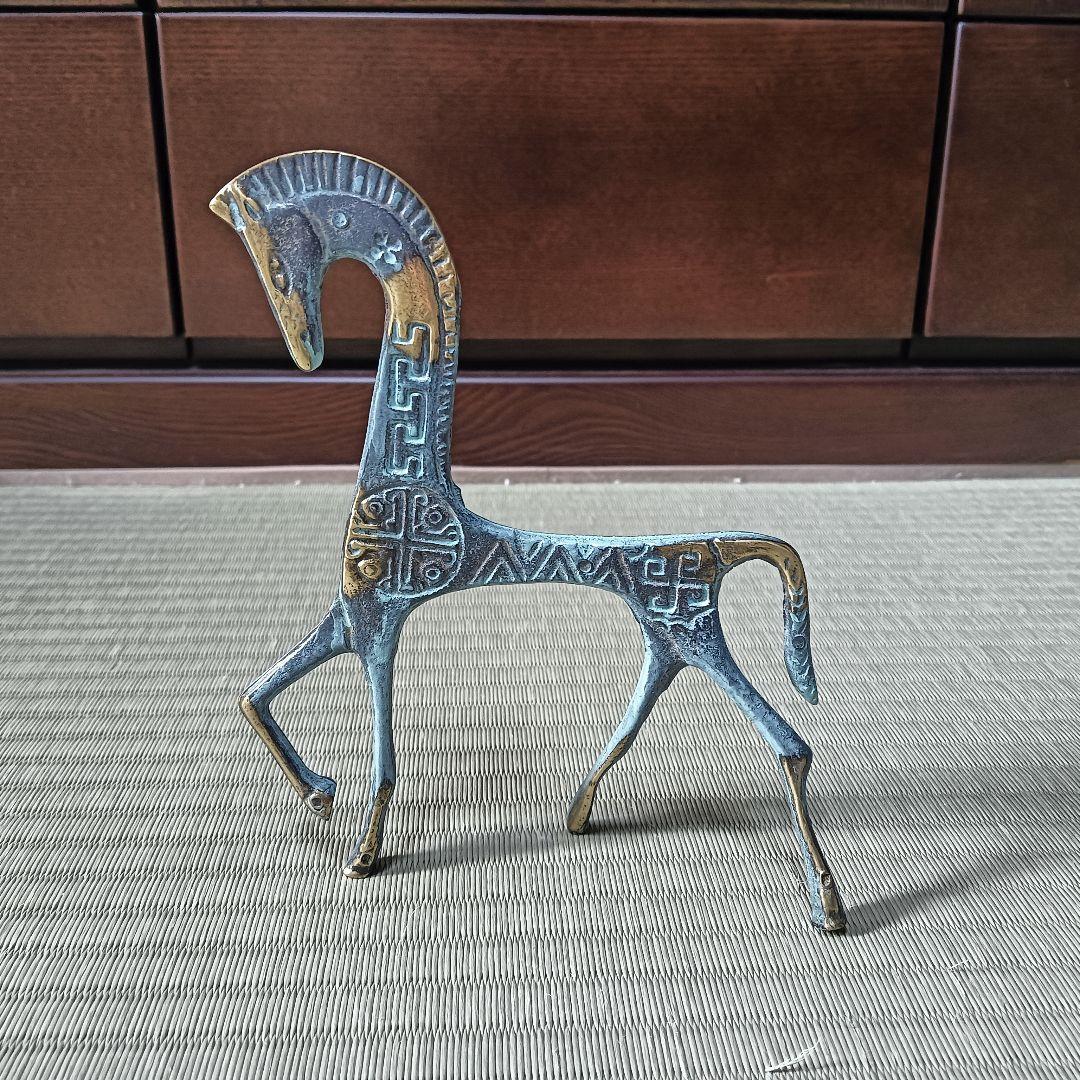 ギリシャ　馬　置物　青銅色