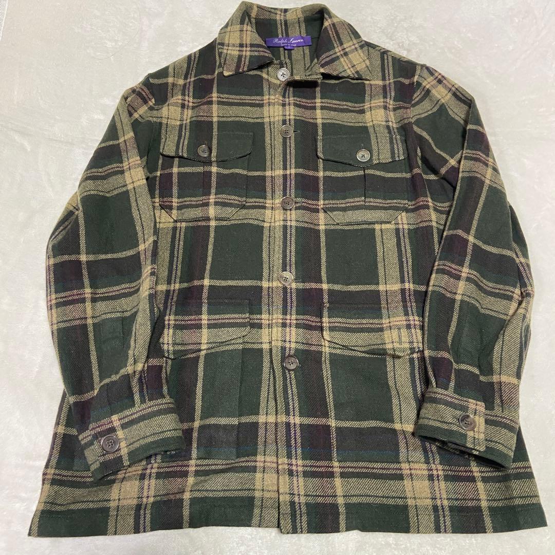 ラルフローレン　パープルレーベル　チェック　ウール　シャツ　ジャケット