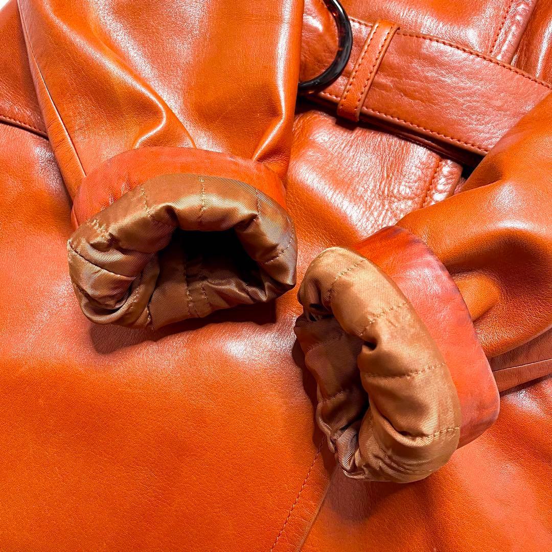 【極希少】美品 サンタクローチェ レザー 本革 トレンチコート イタリア製