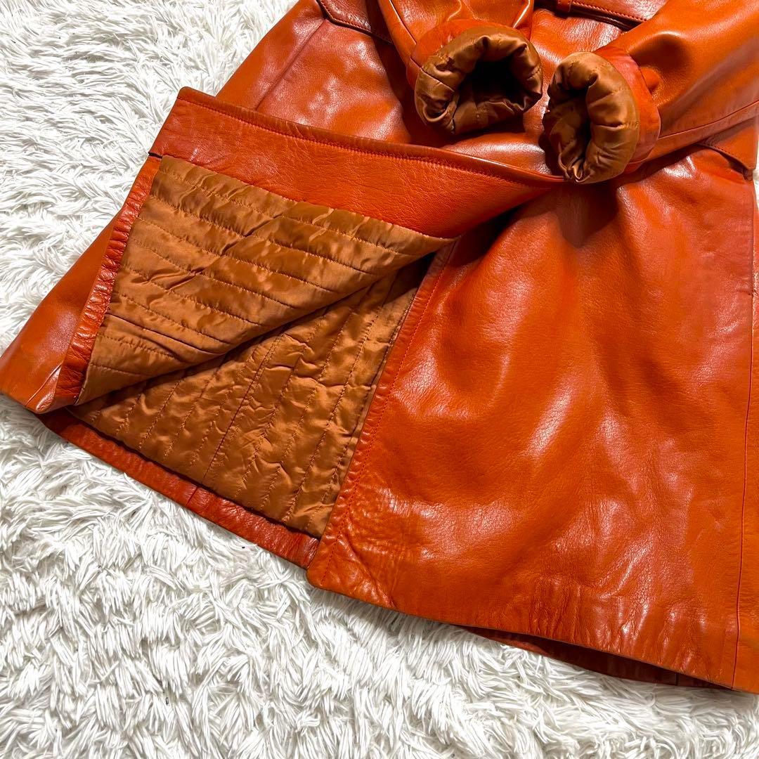 【極希少】美品 サンタクローチェ レザー 本革 トレンチコート イタリア製