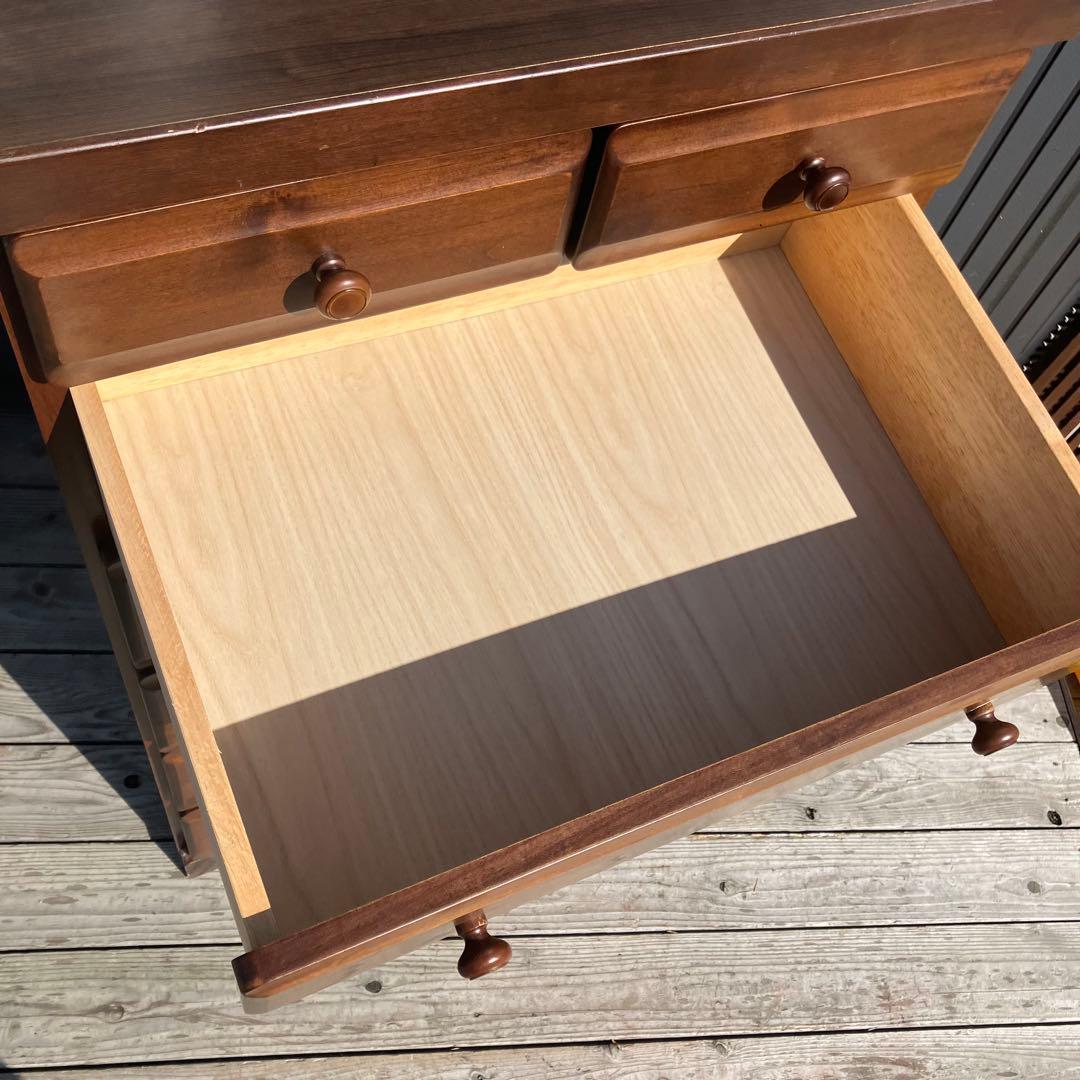 北欧レトロ 木製チェスト 6段7杯 カントリータンス 引き出し収納 古家具