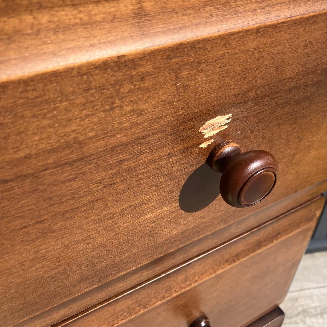 北欧レトロ 木製チェスト 6段7杯 カントリータンス 引き出し収納 古家具