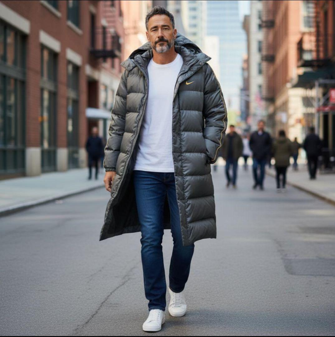 NIKE ナイキ ダウン ロング ベンチコート XL 黒