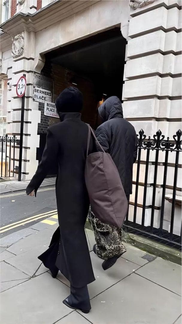 即発送 FUZZYKON ロングコート ボタン L ブラック