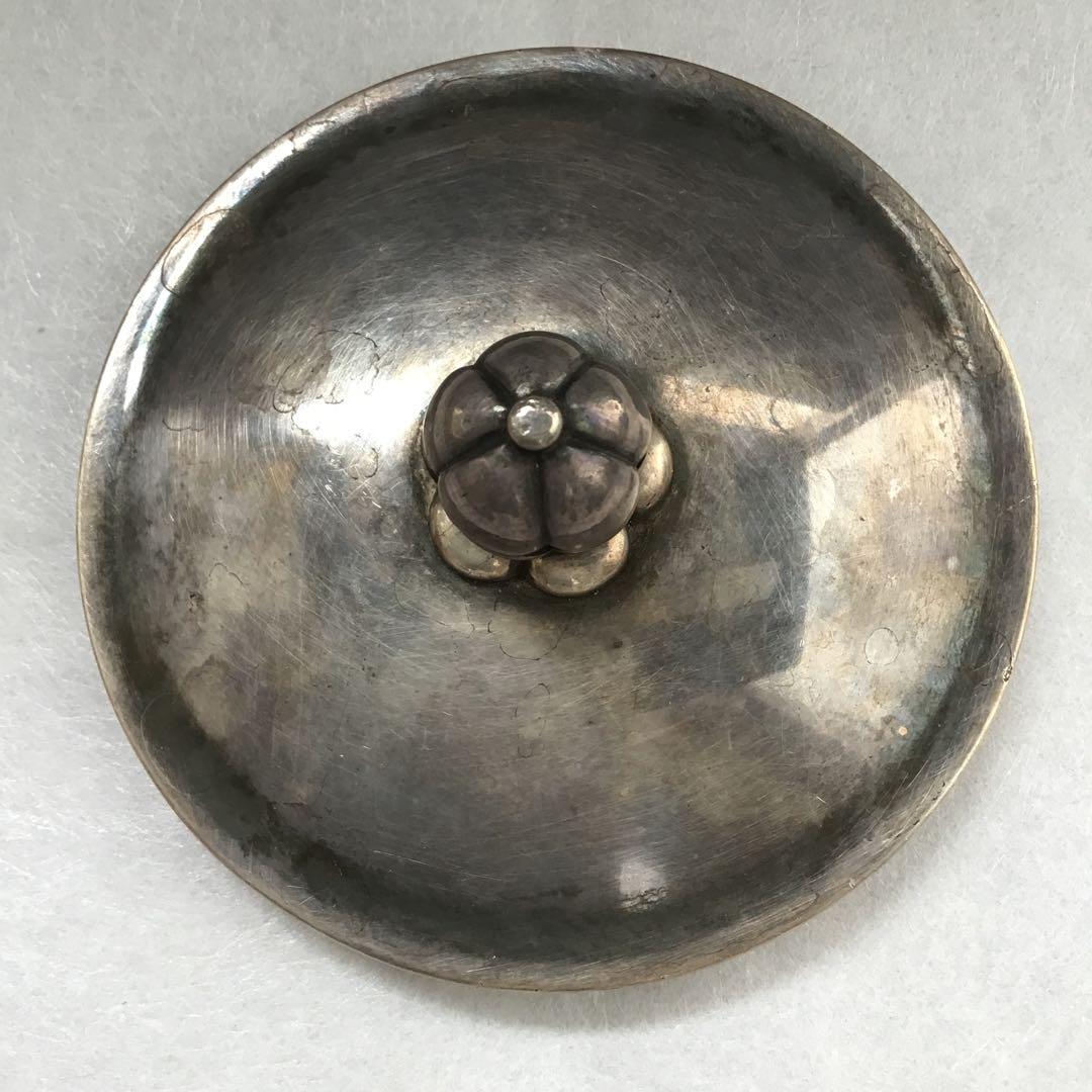 茶道具　湯沸　純銀望月形湯沸　目方百貮拾匁(約450g) 共箱　S218YW