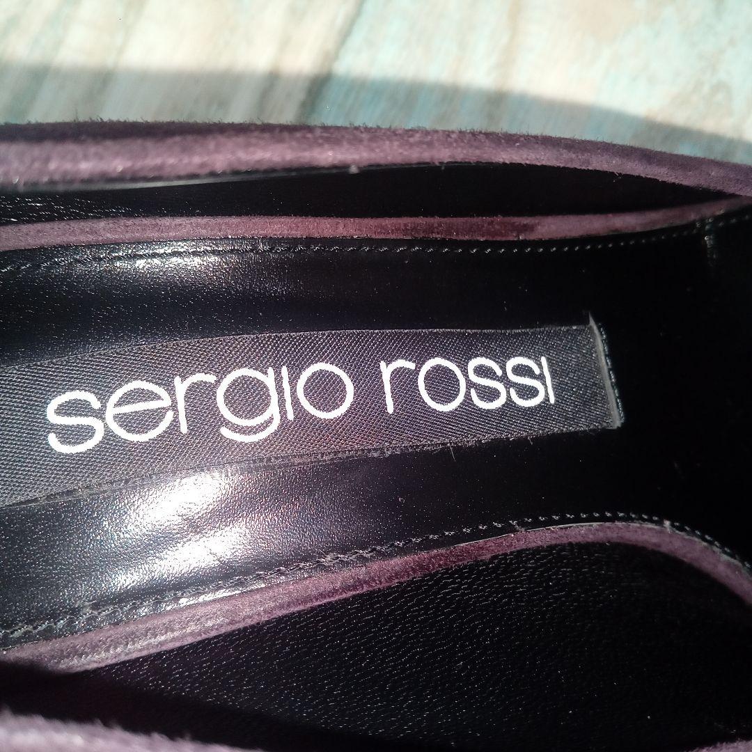 美品　セルジオロッシ　24.5　sr1　パンプス　パープル　スエード　イタリア製