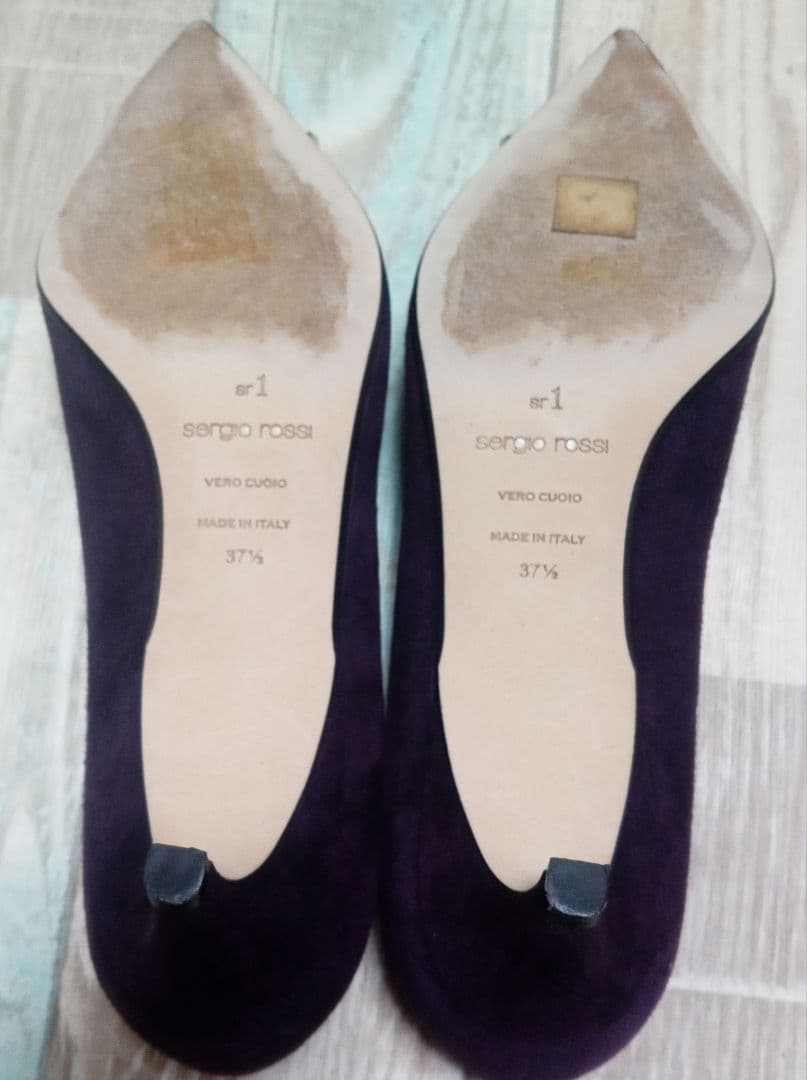 美品　セルジオロッシ　24.5　sr1　パンプス　パープル　スエード　イタリア製