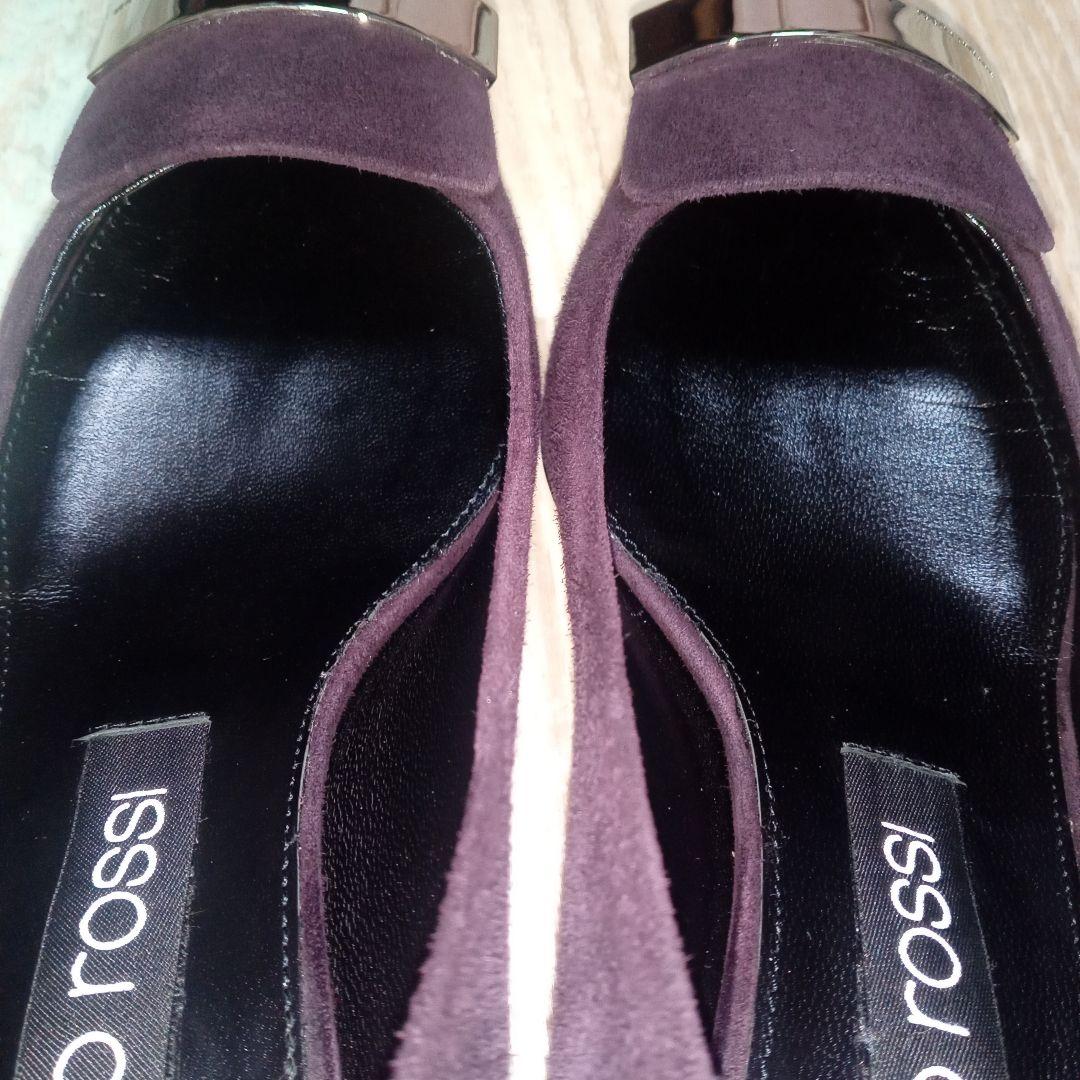 美品　セルジオロッシ　24.5　sr1　パンプス　パープル　スエード　イタリア製