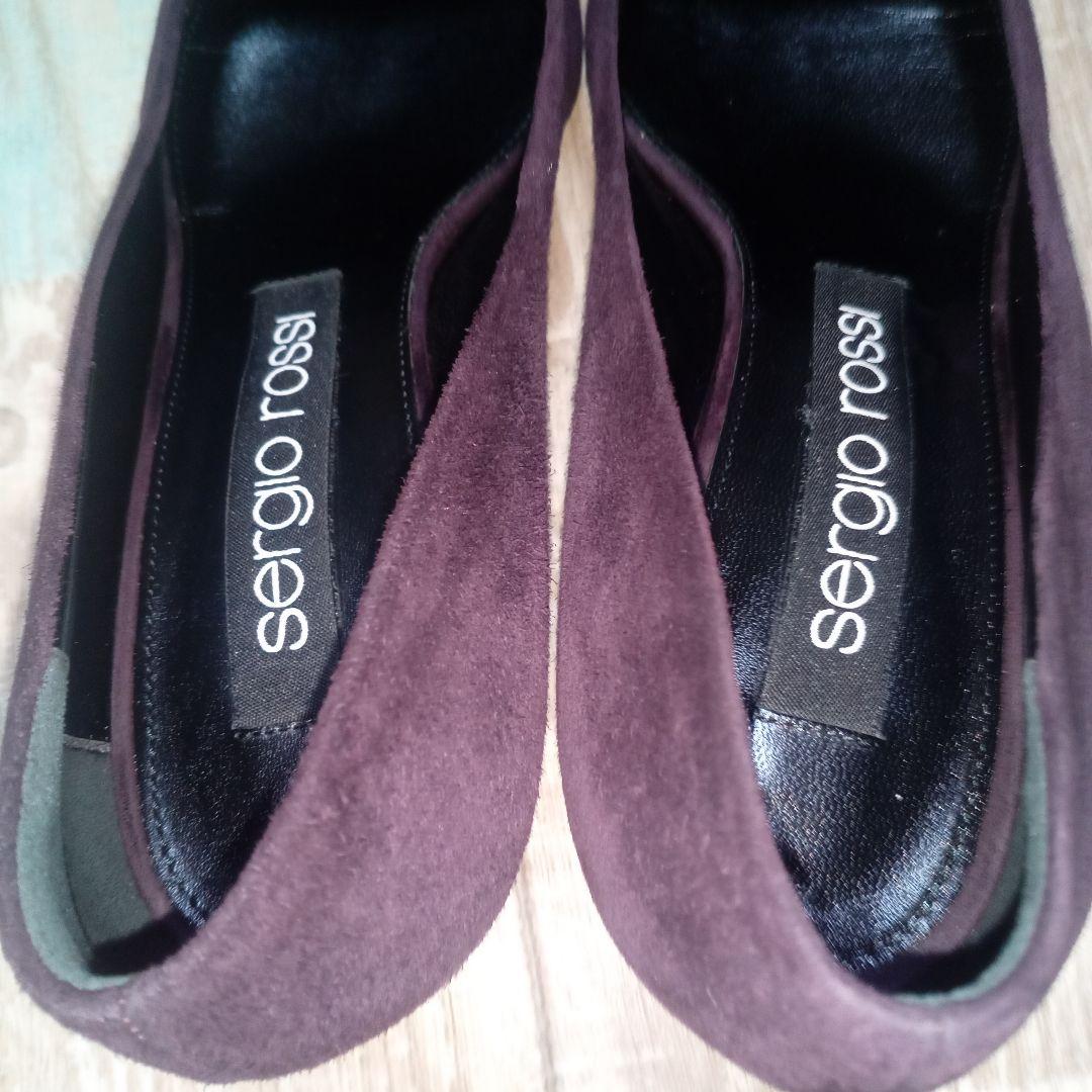美品　セルジオロッシ　24.5　sr1　パンプス　パープル　スエード　イタリア製
