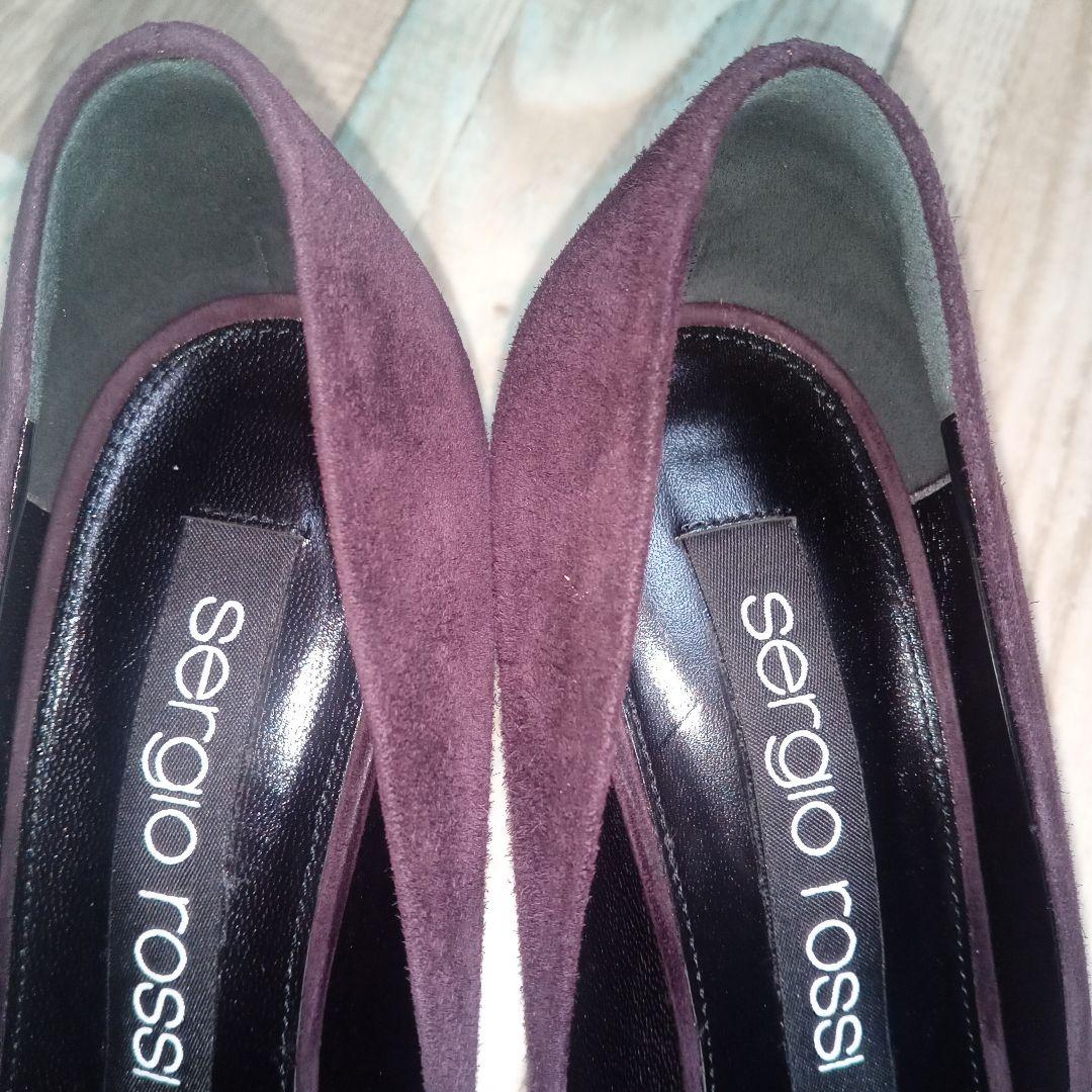 美品　セルジオロッシ　24.5　sr1　パンプス　パープル　スエード　イタリア製