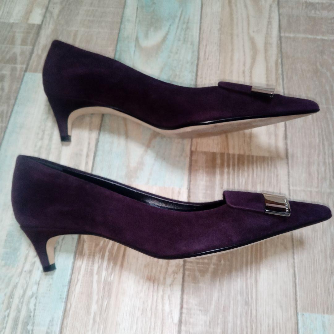美品　セルジオロッシ　24.5　sr1　パンプス　パープル　スエード　イタリア製