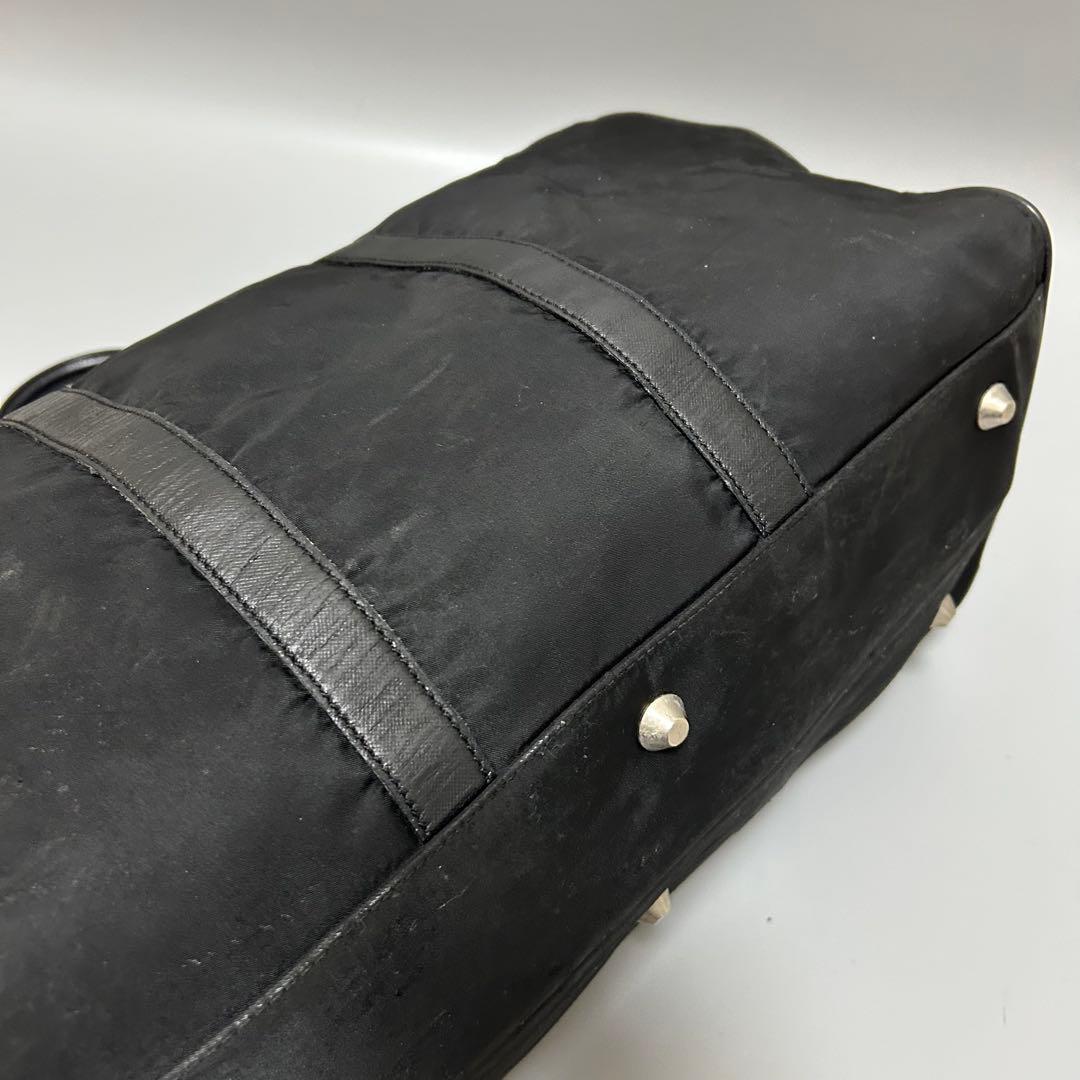 PRADA プラダ ボストンバッグ トラベルバッグ 三角プレート 大容量 黒色