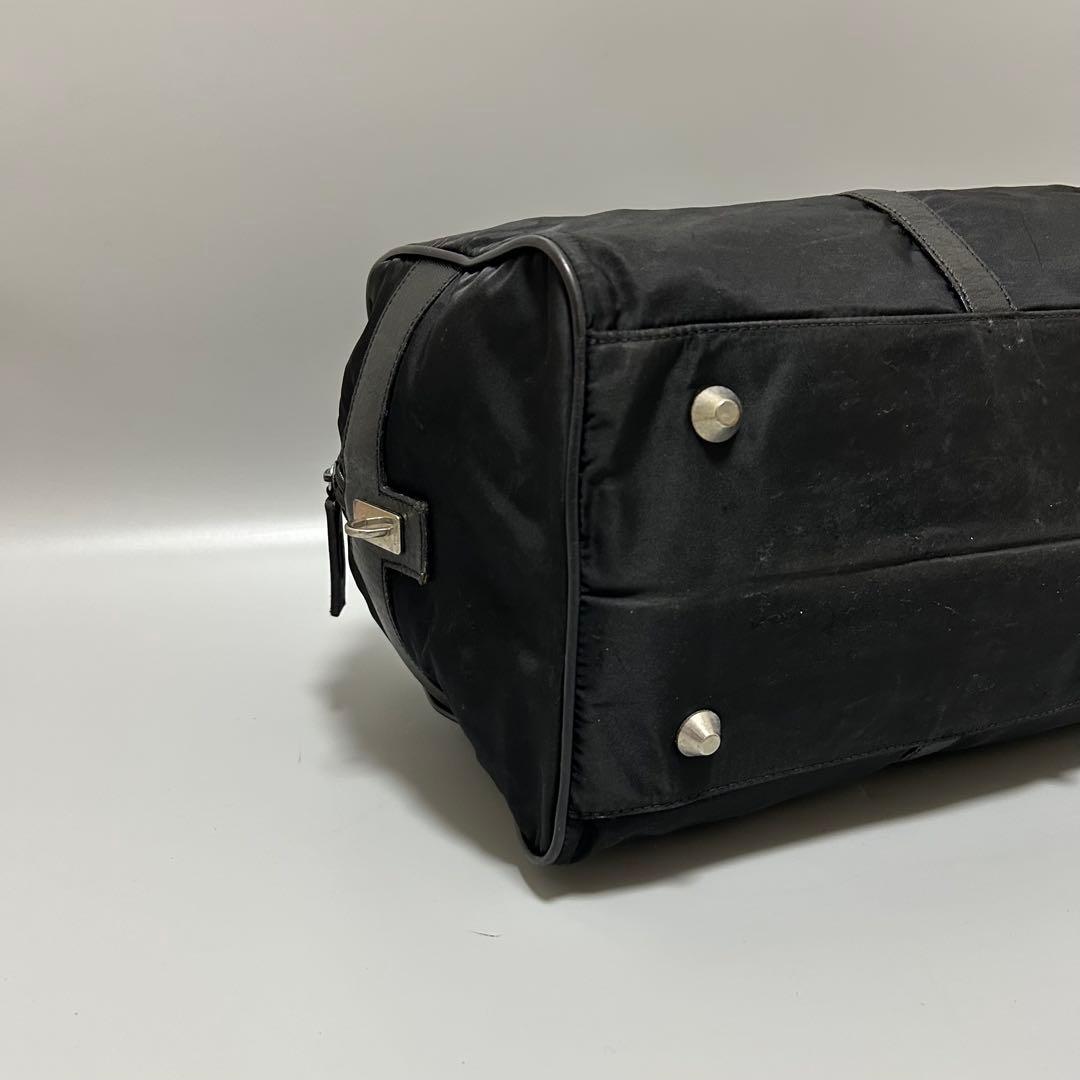 PRADA プラダ ボストンバッグ トラベルバッグ 三角プレート 大容量 黒色