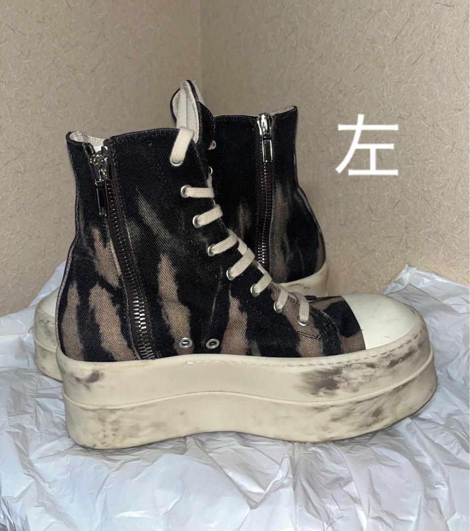 【値下げ不可】RickOwensDRKSHDWサンデニムダブルバンパースニーカー