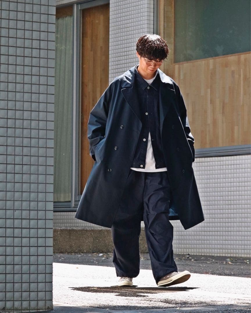 【nanamica】ゴアテックス 2Lコットンブレステッドダブルコートブラック