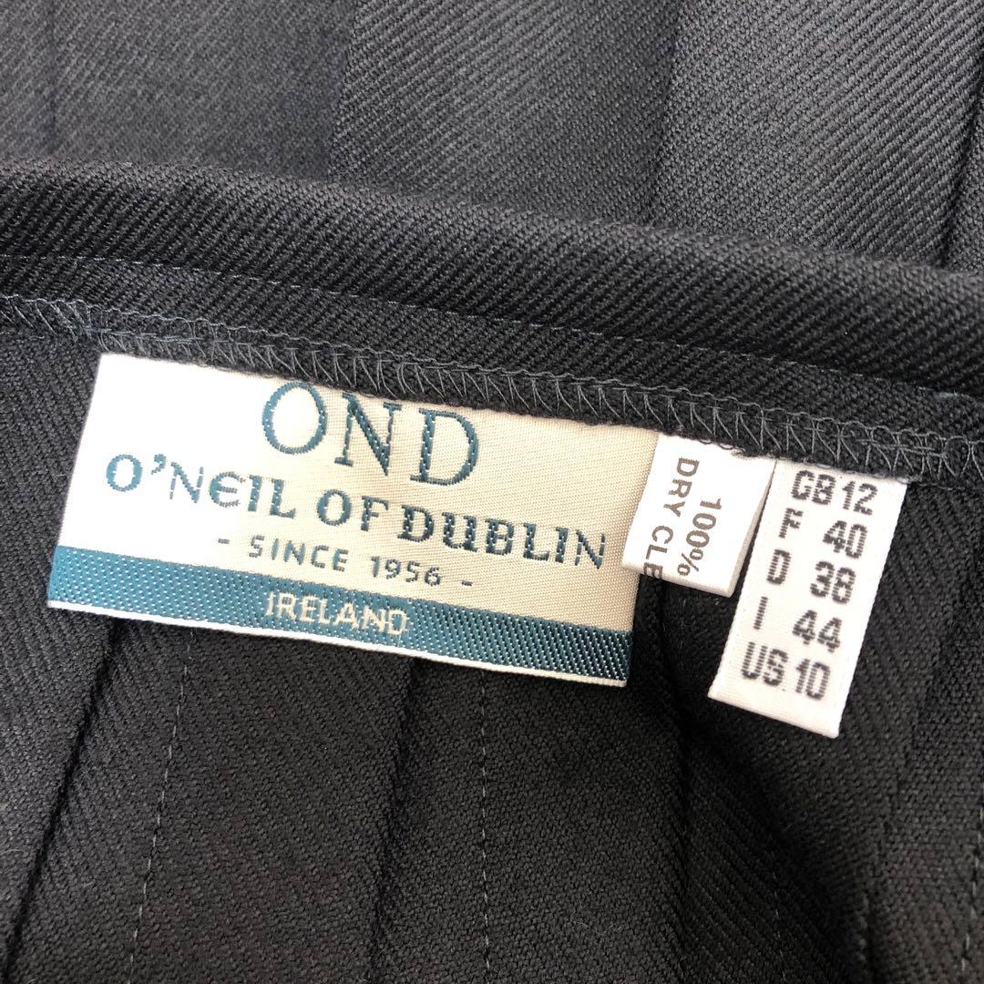 O’NEIL of DUBLIN キルト プリーツ ロングスカート ブラック