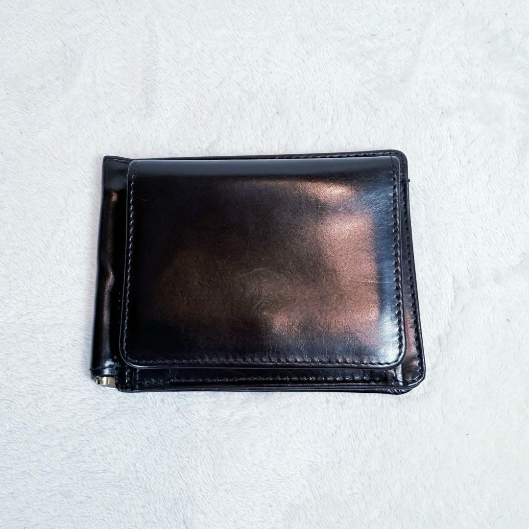 GLEN グレンロイヤル マネークリップ 二つ折り財布 黒　小銭入れ