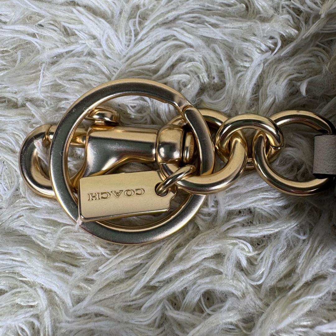 COACH コーチ キーホルダー チャーム シグネチャー フォトケース ホワイト