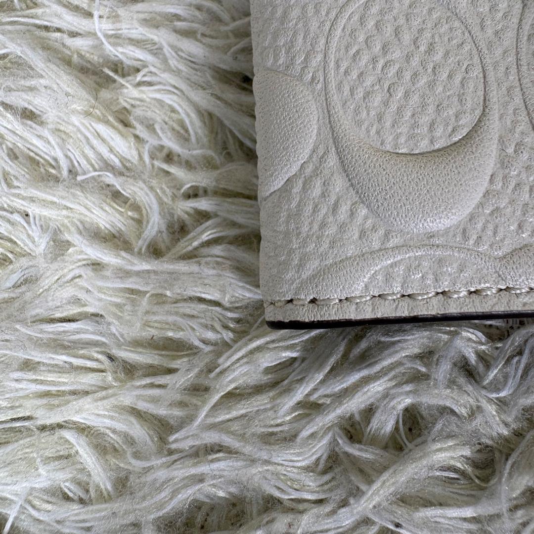 COACH コーチ キーホルダー チャーム シグネチャー フォトケース ホワイト