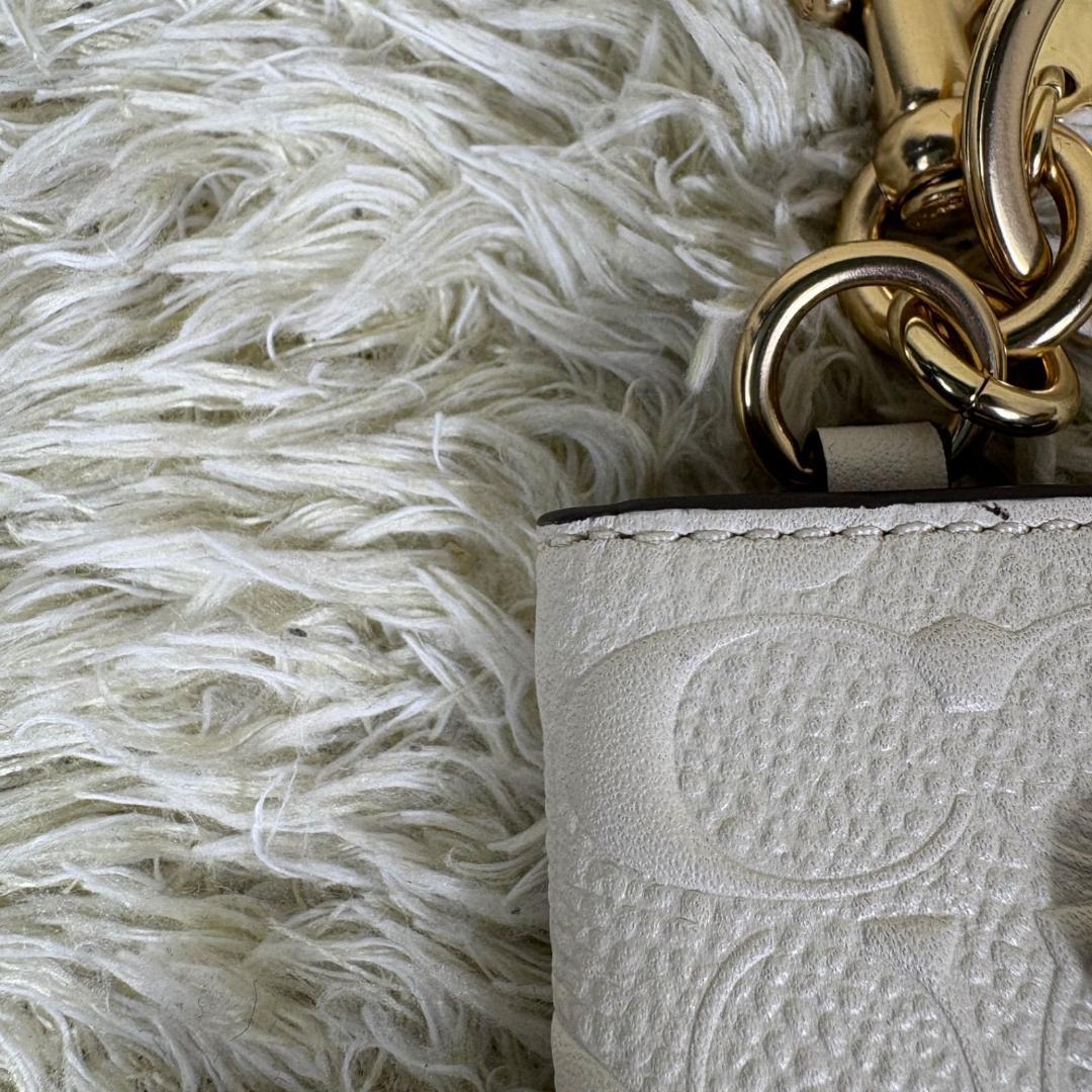 COACH コーチ キーホルダー チャーム シグネチャー フォトケース ホワイト