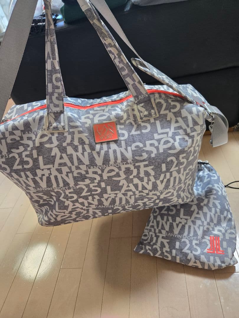 【25周年】 総柄ロゴボストンバッグ LANVIN ランバン シューズ収納袋付