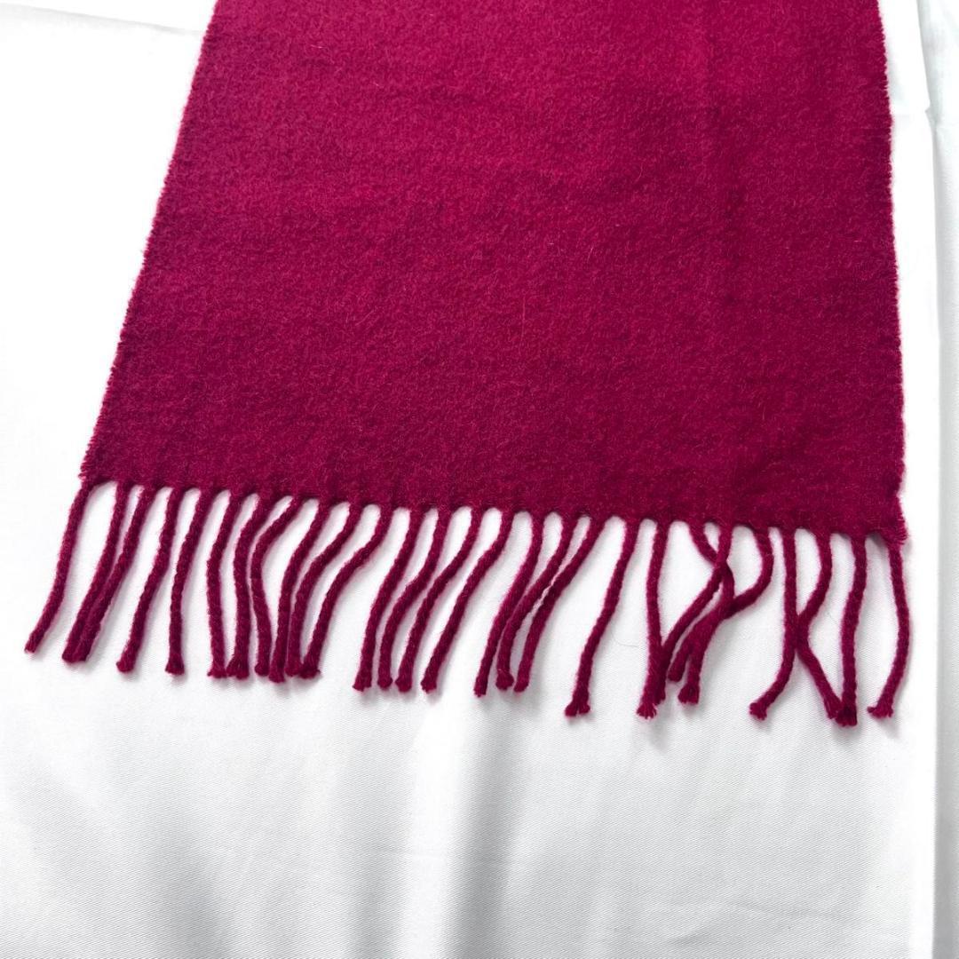 未使用に近い ジョンストンズオブエルガンズ　マフラー　無地　カシミヤ　レッド　赤