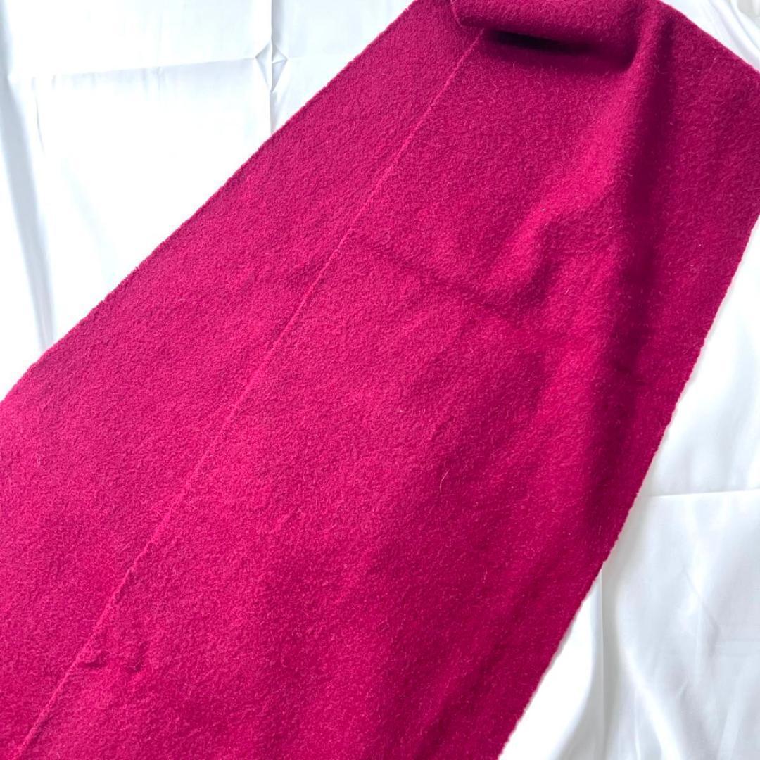 未使用に近い ジョンストンズオブエルガンズ　マフラー　無地　カシミヤ　レッド　赤