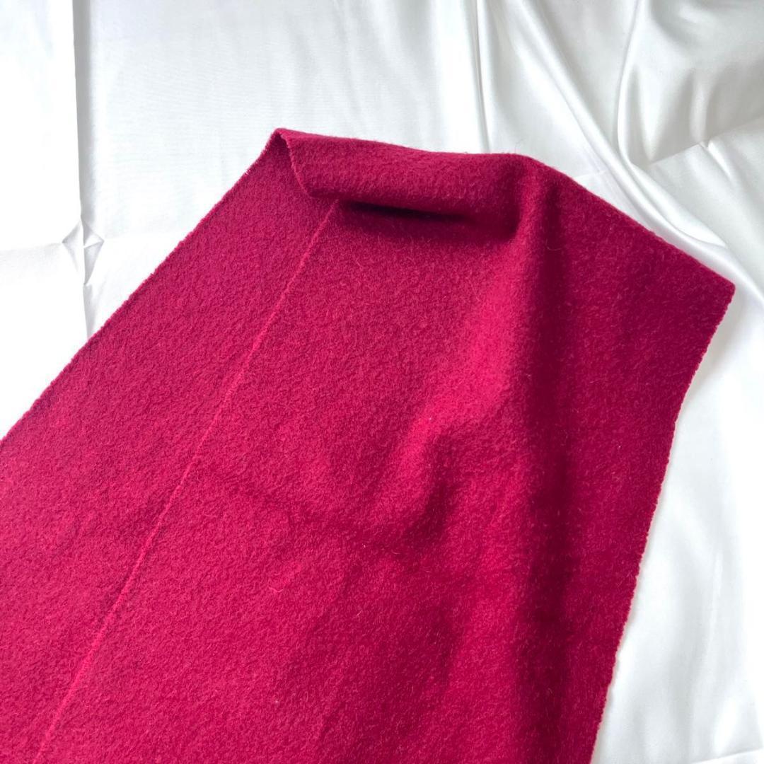 未使用に近い ジョンストンズオブエルガンズ　マフラー　無地　カシミヤ　レッド　赤