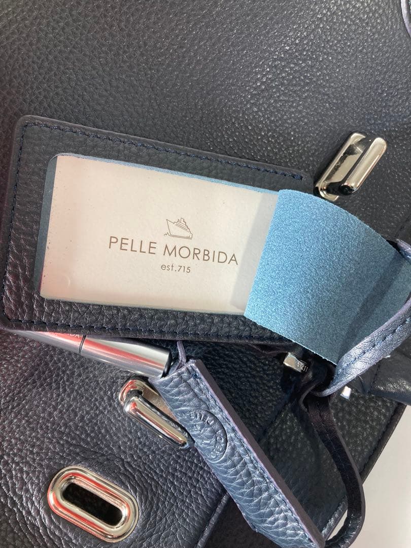 ペッレモルビダ ビジネスバック　レザートートバッグ ネイビー 本革　紺色