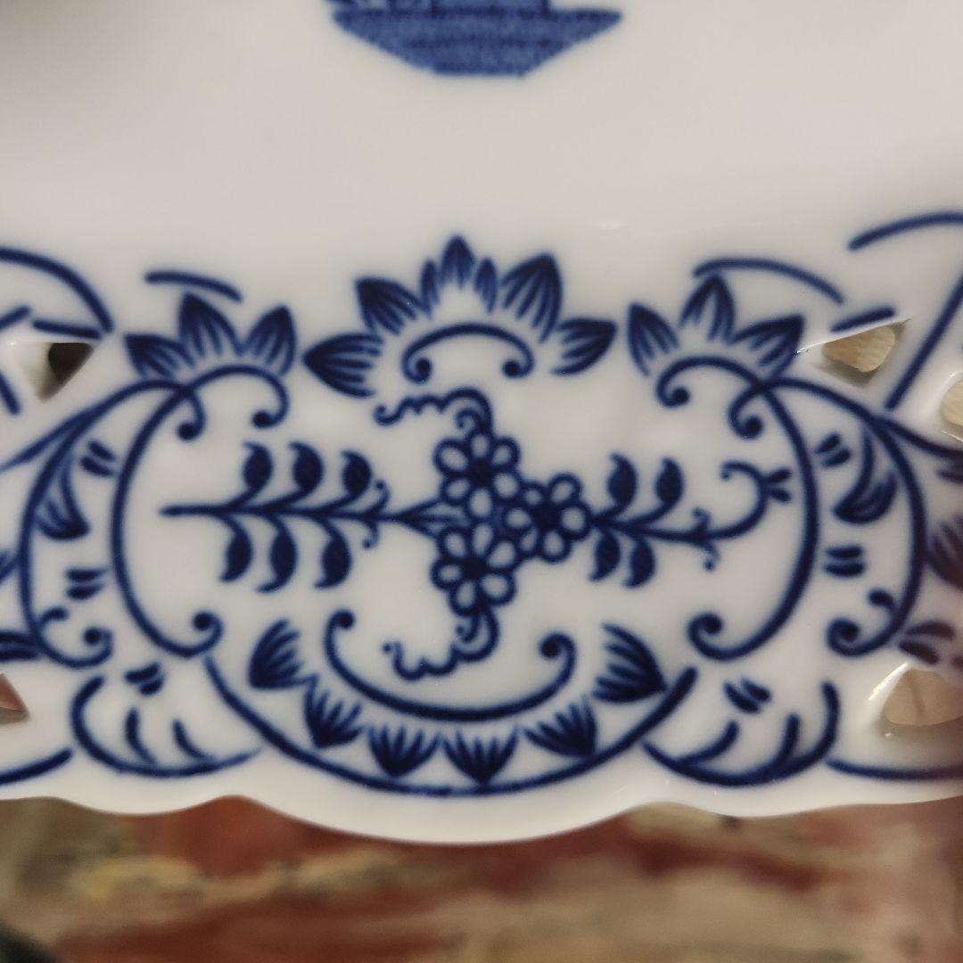 ブルーオニオン 透かし 楕円皿オーバルプレート【値下げしました】