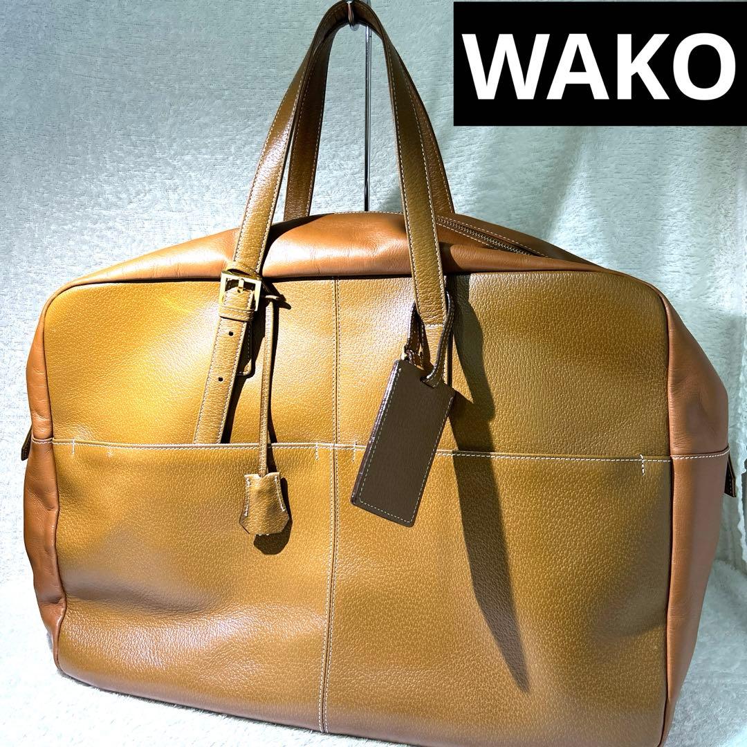 展示品　未使　希少　WAKO 和光　ボストンバック　レザー　ブラウン　鍵付