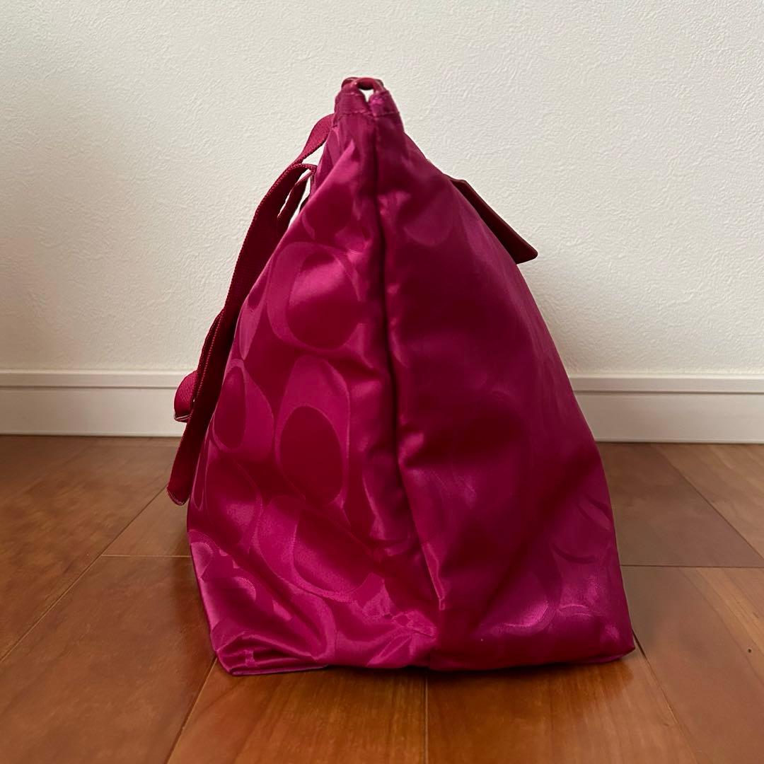 【値下げ中】【美品】コーチ　鞄　ボストン　トートバッグ　ナイロン　ポーチ付