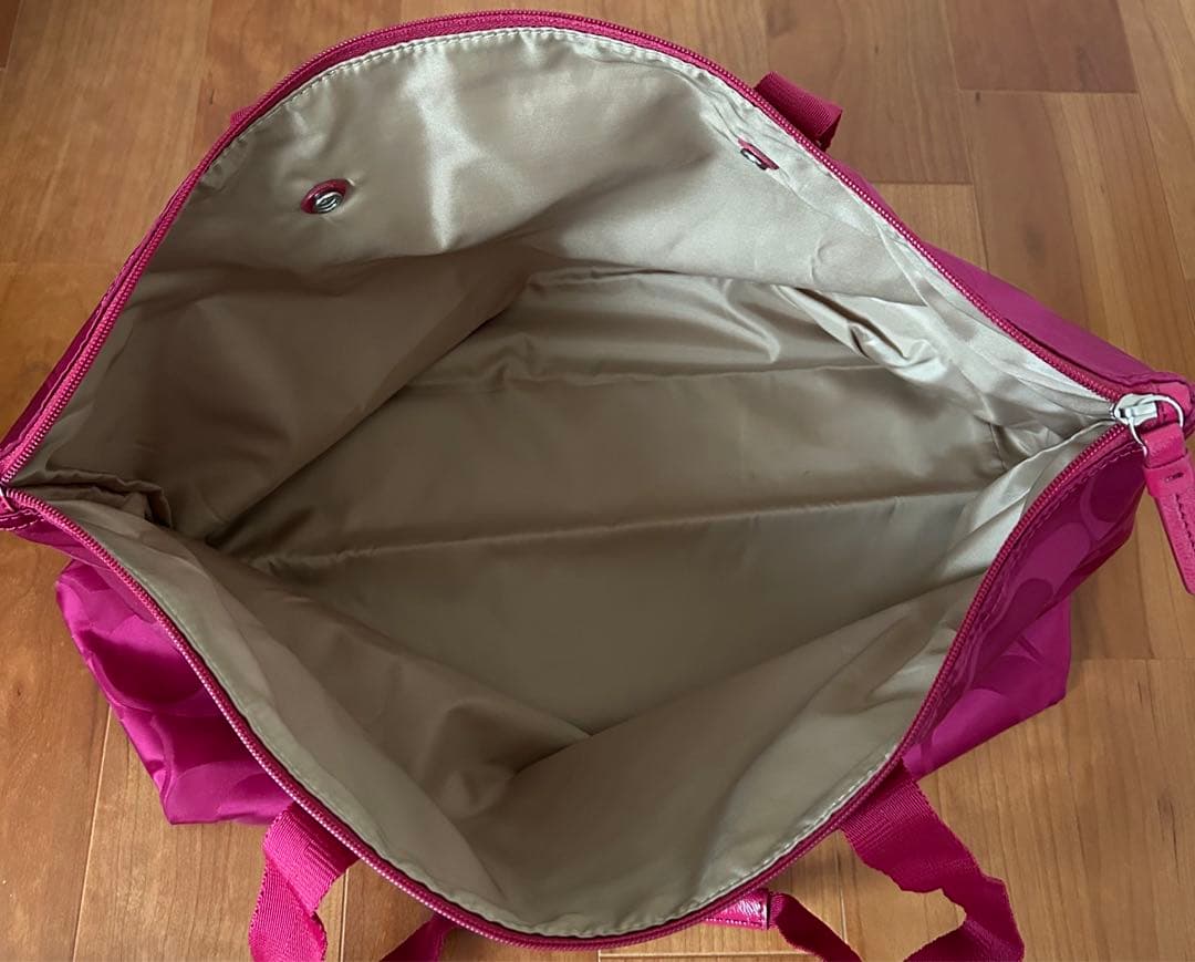 【値下げ中】【美品】コーチ　鞄　ボストン　トートバッグ　ナイロン　ポーチ付