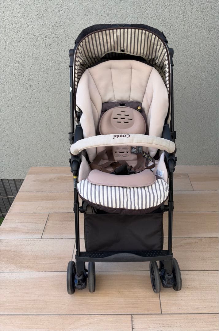 コンビ スゴカルα 4キャス compact ストライプベージュ