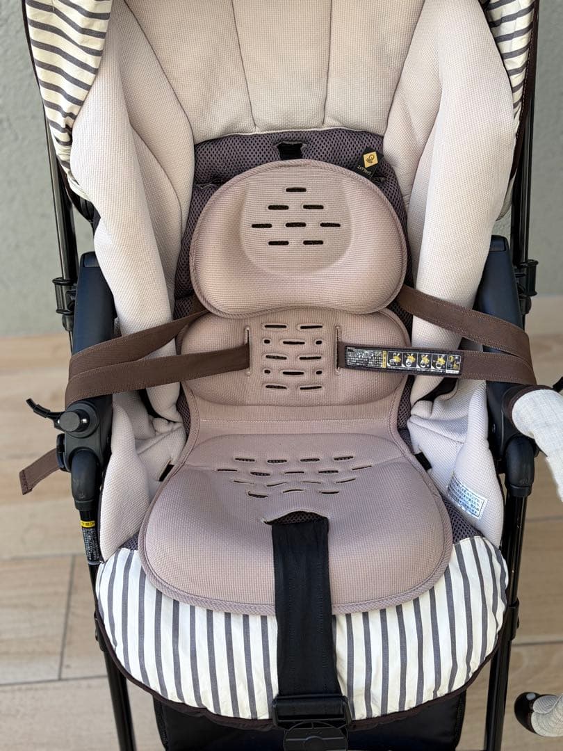 コンビ スゴカルα 4キャス compact ストライプベージュ