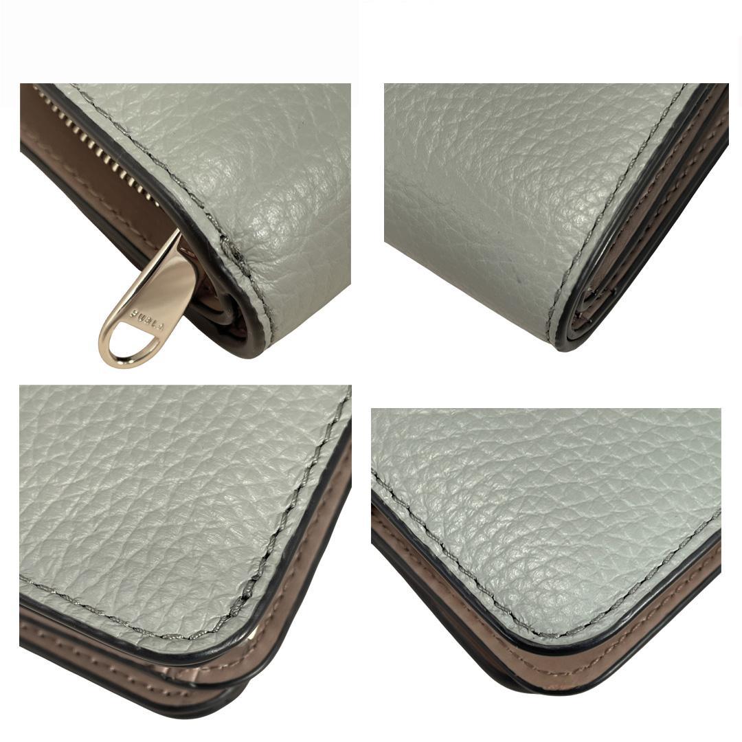 【新品・未使用】FURLA フルラ 二つ折り財布 レザー グレー 保存袋付き