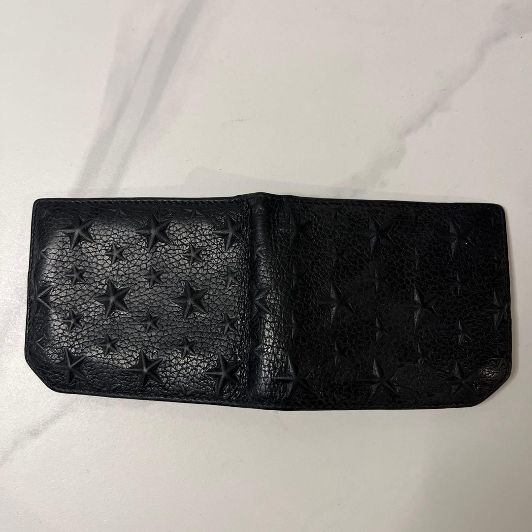 JIMMY CHOO ブラックレザー二つ折り財布