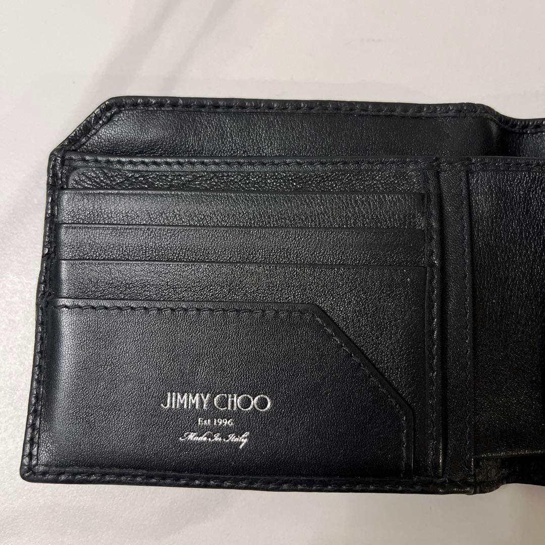 JIMMY CHOO ブラックレザー二つ折り財布