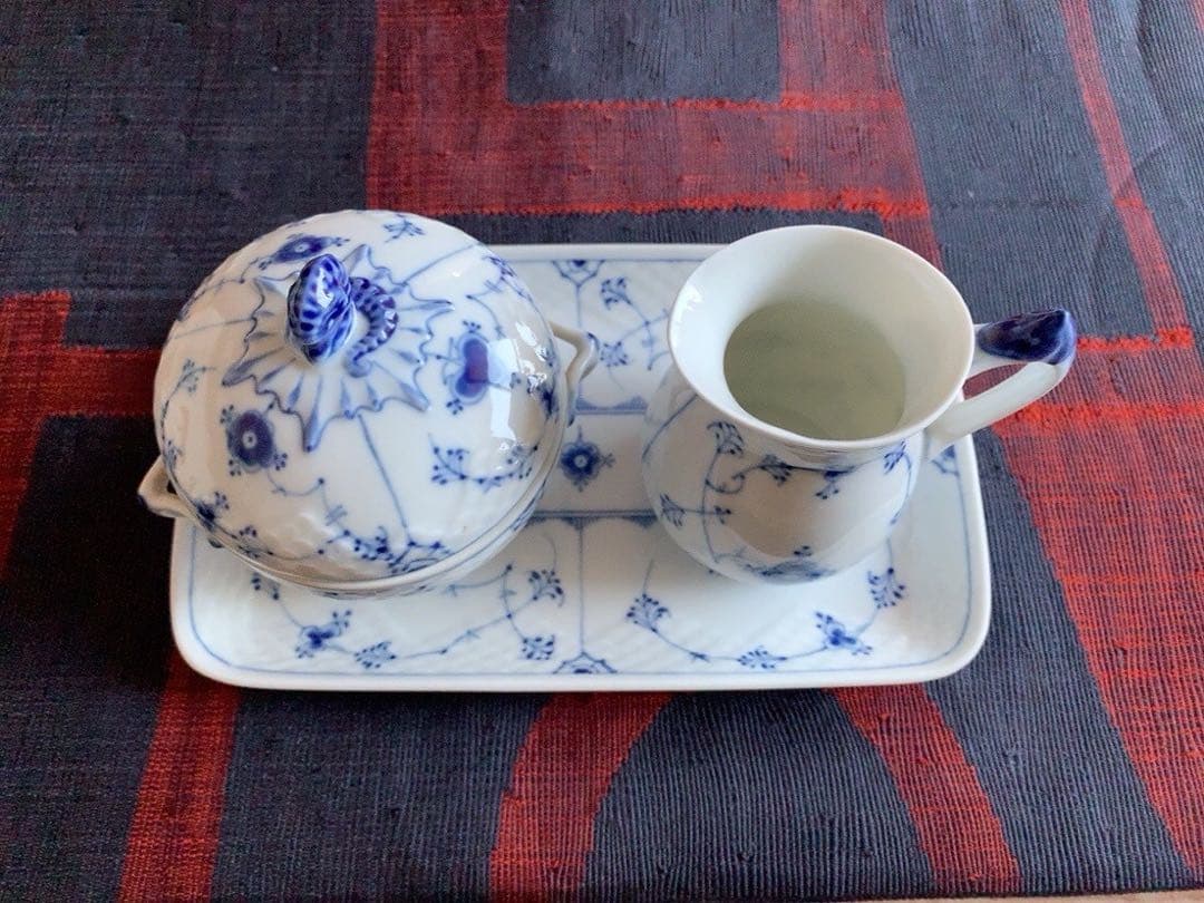 ロイヤルコペンハーゲン(B&G)クリーマー＆シュガーポット(蓋付):ヴィンテージ