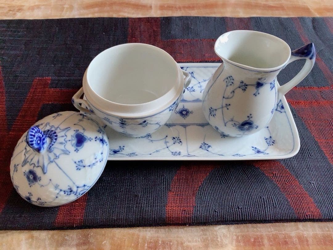 ロイヤルコペンハーゲン(B&G)クリーマー＆シュガーポット(蓋付):ヴィンテージ