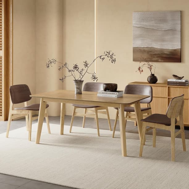 ダイニングテーブル 4人用 120×80cm ナチュラルウッド 簡単組立