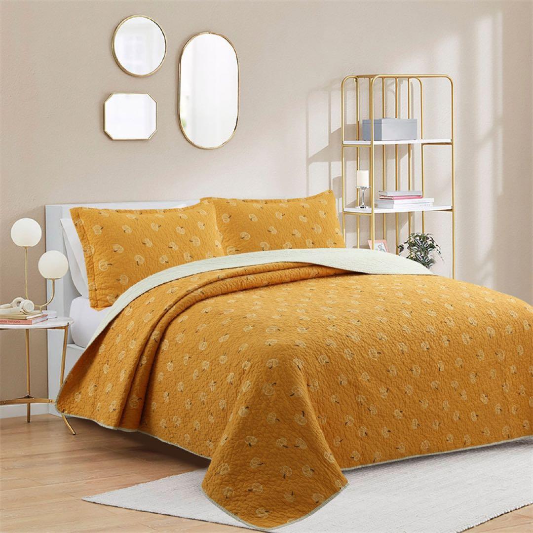 キルトベッドカバー3点セット綿マルチカバー キルティング 221